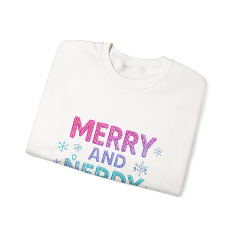 Festive Gamer Crewneck Sweatshirt - Merry and Nerdy, Unisex Sweatshirt, Holiday Apparel, Gaming Sweatshirt, Cozy Gift for Gamers