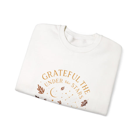 Grateful Under the Stars Sweatshirt - Cozy Unisex Crewneck, Perfect for Fall, Thanksgiving, Gift for Friends, Family