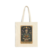 'The Bookworm' Tarot Card Cotton Canvas Tote Bag