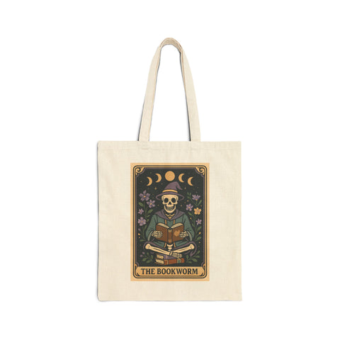 'The Bookworm' Tarot Card Cotton Canvas Tote Bag