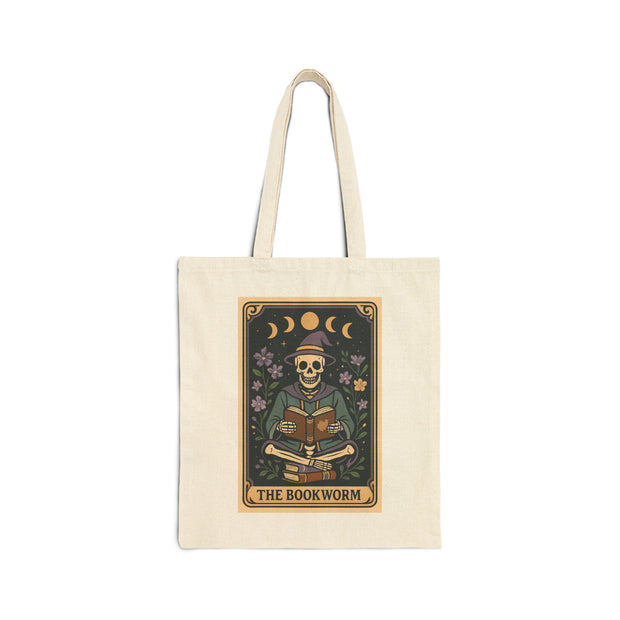 'The Bookworm' Tarot Card Cotton Canvas Tote Bag
