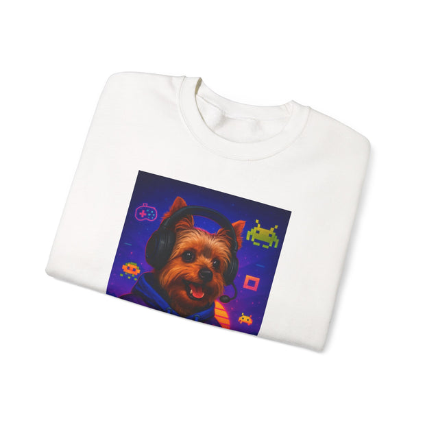 Gaming Yorkie Controller Sweatshirt | Gamer Yorkshire Terrier graphic crewneck
