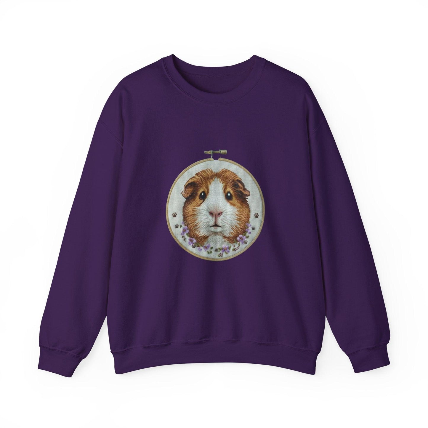 Guinea Pig Portrait Crewneck Sweatshirt | Embroidery Hoop Style