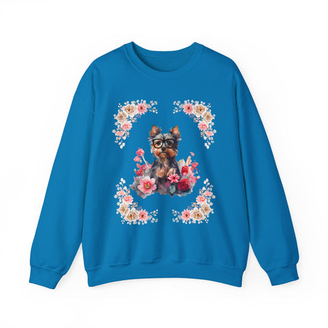 Geeky Goddess Yorkie Unisex Crewneck Sweatshirt