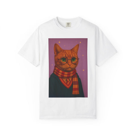 Pawgwarts Orange Cat Wizard T-Shirt
