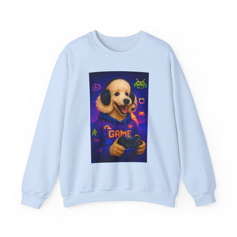 Gamer Dog Sweatshirt, Unisex Crewneck, Cute Gaming Apparel, Gift for Pet Lovers, Funny Sweatshirt, Cozy Gaming Clothing