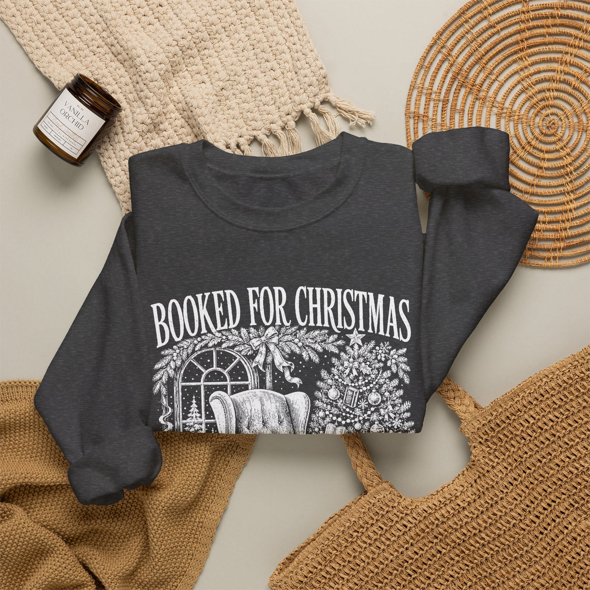 Booked for Christmas Sweatshirt, Book Lover Christmas Crewneck, Cozy Reader Sweater, Bookish Holiday Shirt, BookTok Christmas Gift