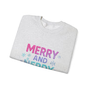 Festive Gamer Crewneck Sweatshirt - Merry and Nerdy, Unisex Sweatshirt, Holiday Apparel, Gaming Sweatshirt, Cozy Gift for Gamers