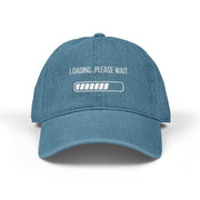'Loading...Please Wait' Denim Embroidered Cap