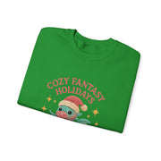 Cozy Fantasy Holidays Sweatshirt, Cute Dragon Gift, Unisex Holiday Apparel, Warm Crewneck Sweater, Casual Winter Outfit