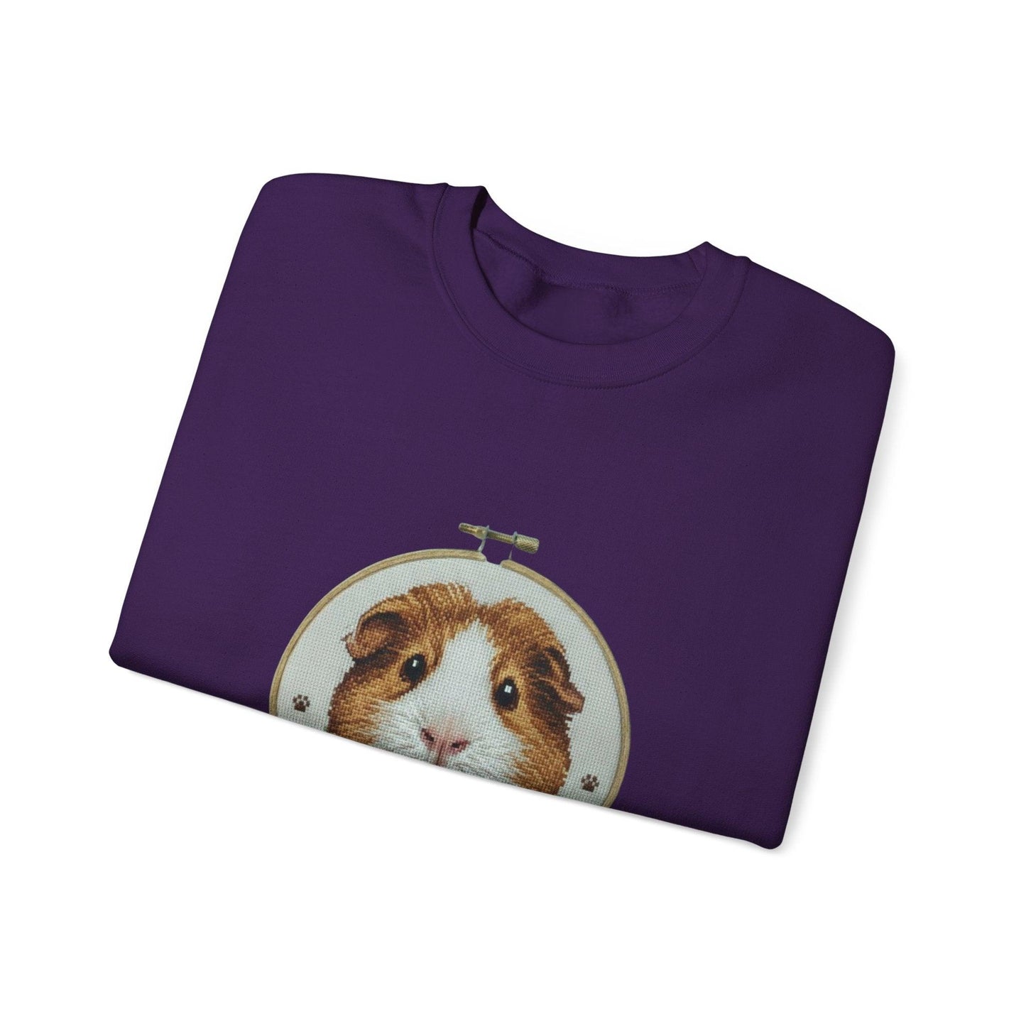 Guinea Pig Portrait Crewneck Sweatshirt | Embroidery Hoop Style