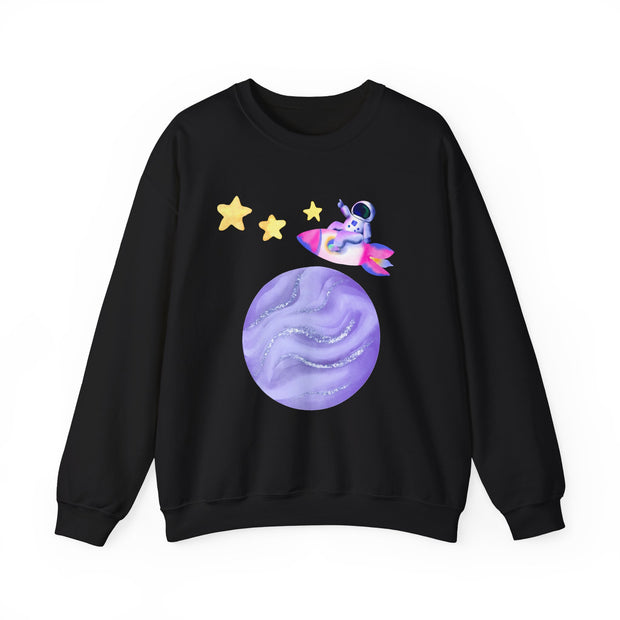 Astronaut Taking Off In Space Unisex Crewneck Sweatshirt