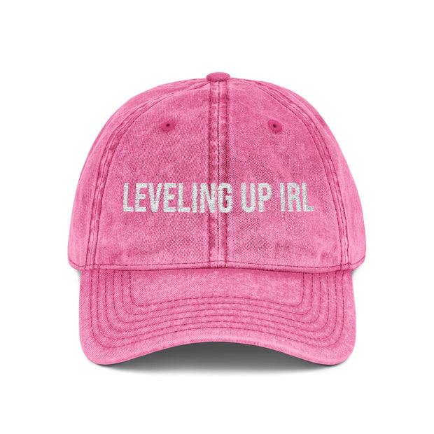 'Leveling Up In IRL' Vintage Embroidered Cap