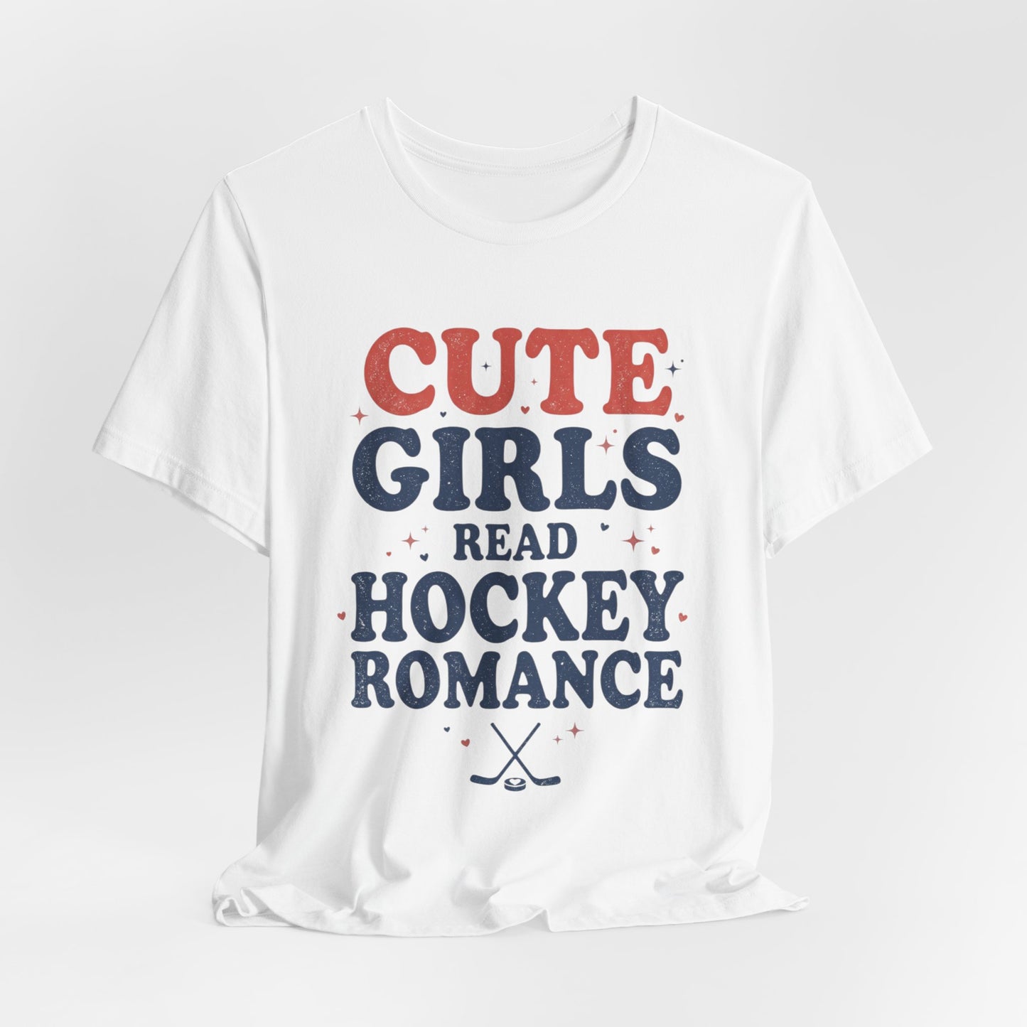 Cute Girls Read Hockey Romance Shirt, Hockey Romance Booktok Tee, Sports Romance Reader Graphic T-Shirt