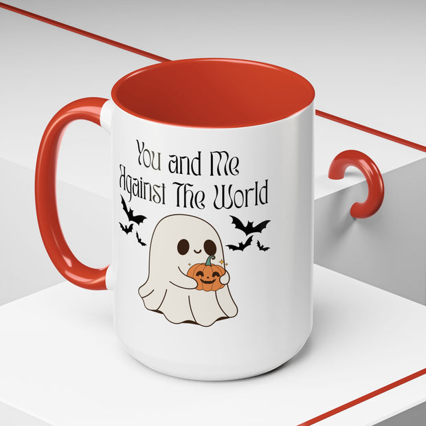 'You and Me Against The World' Accent Coffee Mug