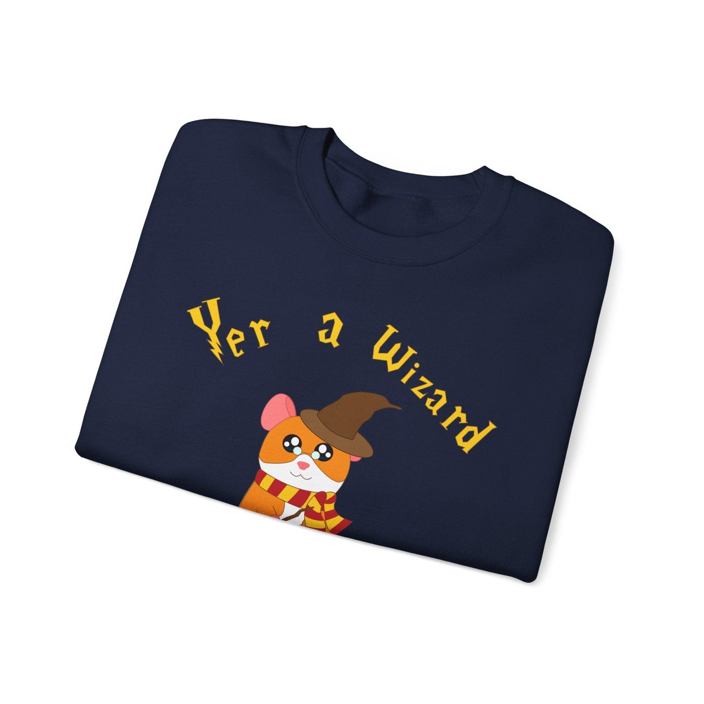 Hammy Wizard Illustration Sweatshirt | Cute Hamster Wizard Crewneck