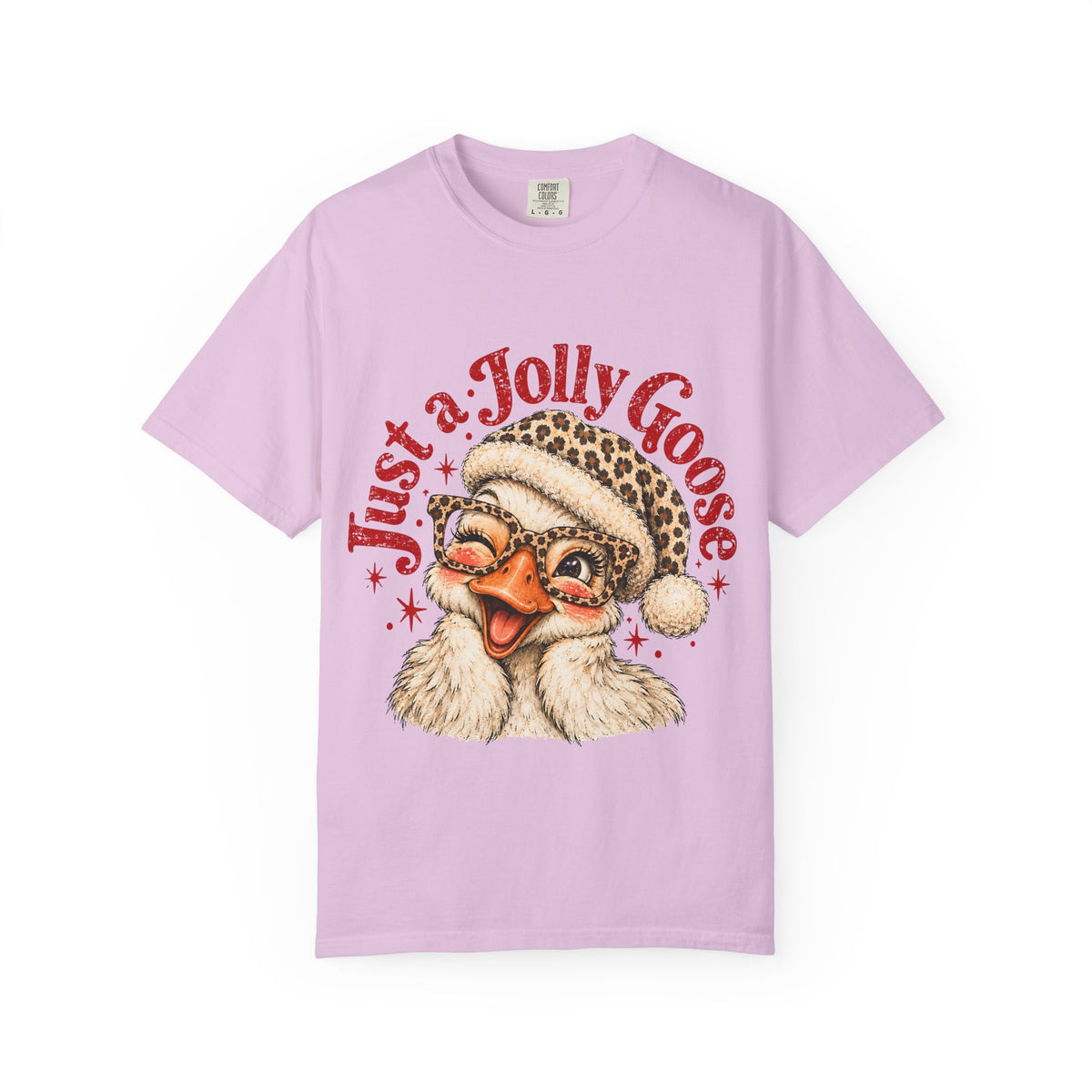 Jolly Goose Christmas Shirt, Funny Christmas Goose Tee, Leopard Santa Goose Shirt, Goose Lover Gift, Retro Holiday T-Shirt