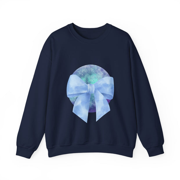 Blue/Green Planet Wrapped In A Bow Unisex Crewneck Sweatshirt