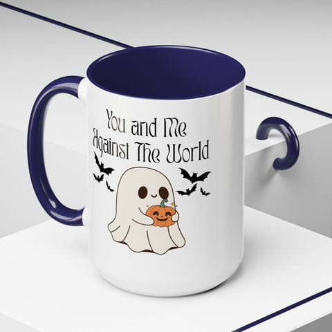 'You and Me Against The World' Accent Coffee Mug