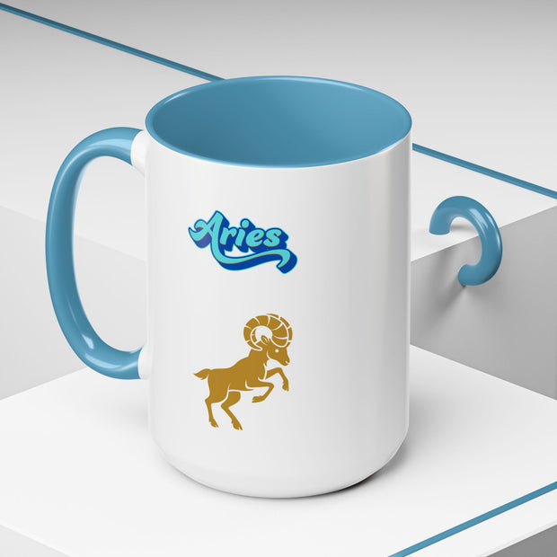 'Aries' Zodiac Accent Coffee Mug