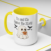 'You and Me Against The World' Accent Coffee Mug