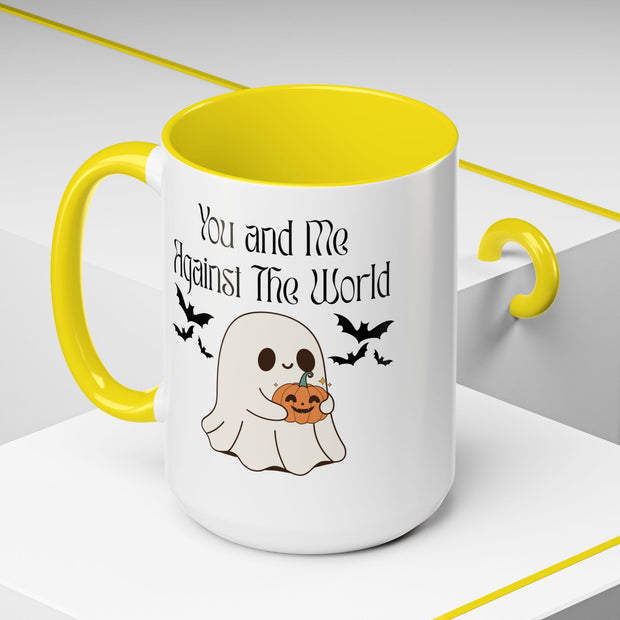 'You and Me Against The World' Accent Coffee Mug