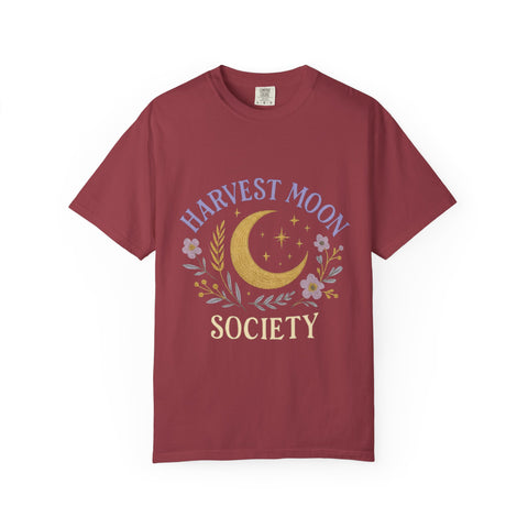 Harvest Moon Society Unisex T-Shirt, Cozy Graphic Tee, Astrology Apparel, Gift for Moon Lovers, Autumn Style, Casual Wear