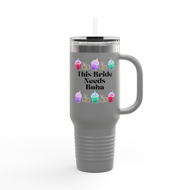 'This Bride Needs Boba' Insulated Travel Mug, 40oz