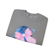 Blue Saturn Wrapped In A Pink Bow Unisex Crewneck Sweatshirt