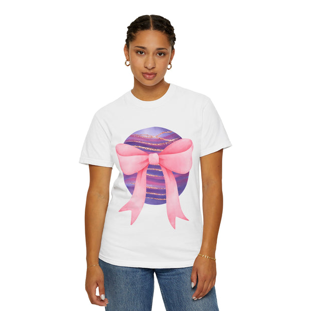Pink/Purple Planet Wrapped In A Bow Unisex T-Shirt
