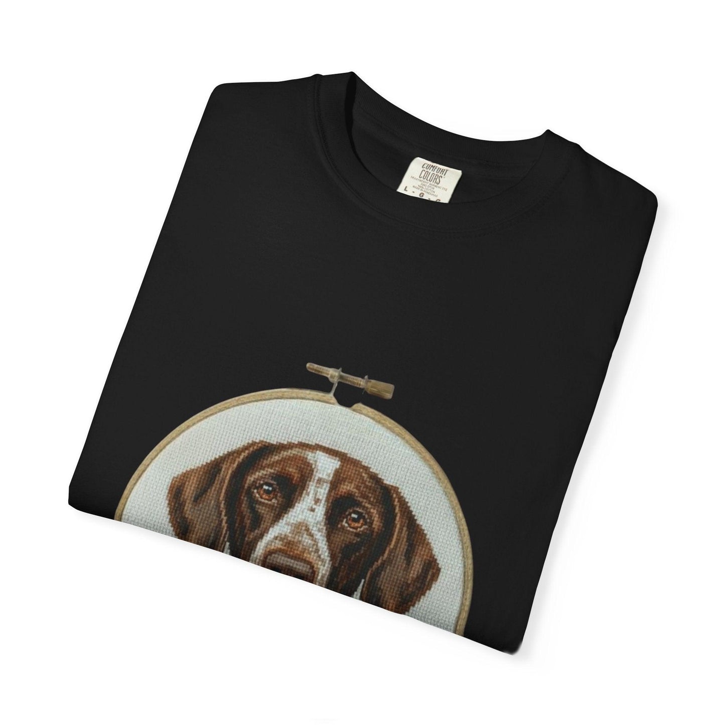 German Shorthaired Pointer Portrait T-Shirt | Embroidery Hoop Dog Art