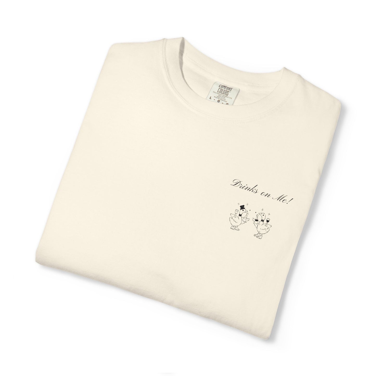 Drinks On Me Goose Shirt, Funny Wedding Goose Tee, Bridal Party Shirt, Cocktail Hour Tee, Cute Goose Drinking Shirt