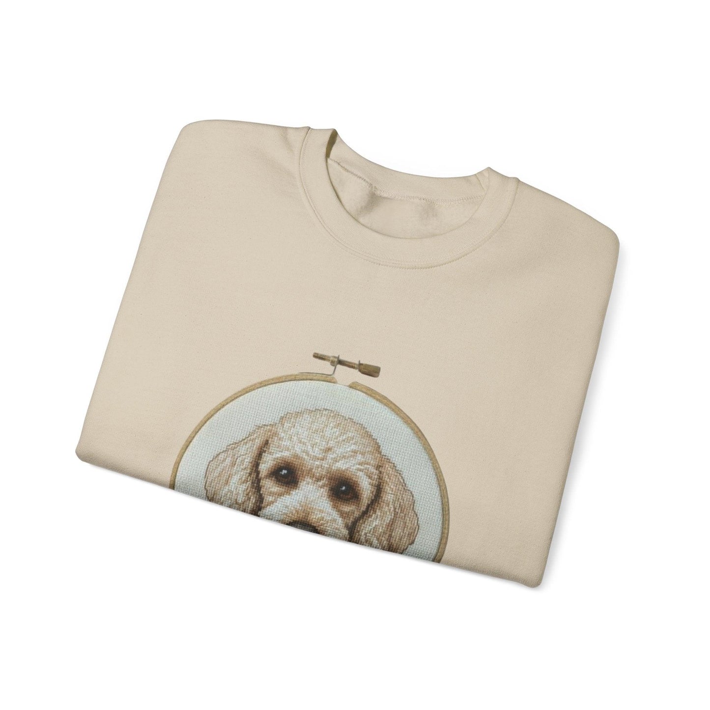 Vintage Embroidery Poodle Portrait sweatshirt | Dog Hoop Art
