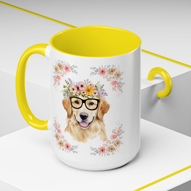 Geeky Goddess Golden Retriever Accent Coffee Mug