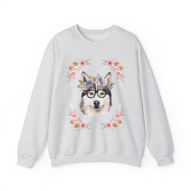 Geeky Goddess Siberian Husky Unisex Crewneck Sweatshirt