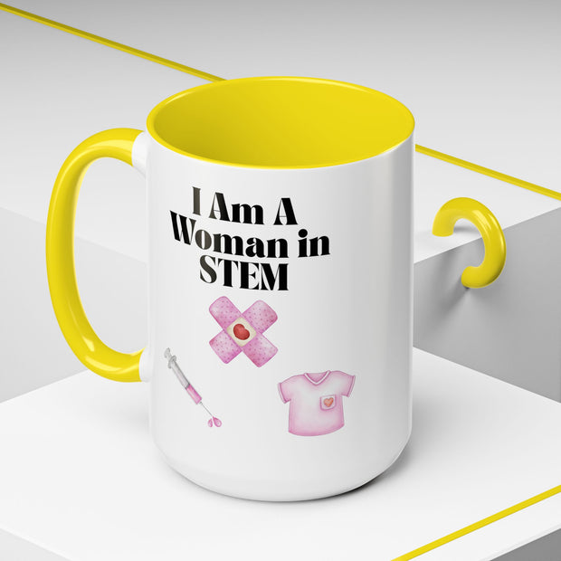 'I Am A Woman In STEM' Nurse Accent Coffee Mug