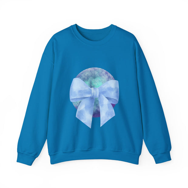 Blue/Green Planet Wrapped In A Bow Unisex Crewneck Sweatshirt