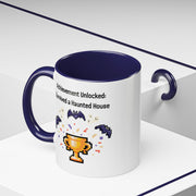 'Achievement Unlocked: Survived A Haunted House' Accent Coffee Mug