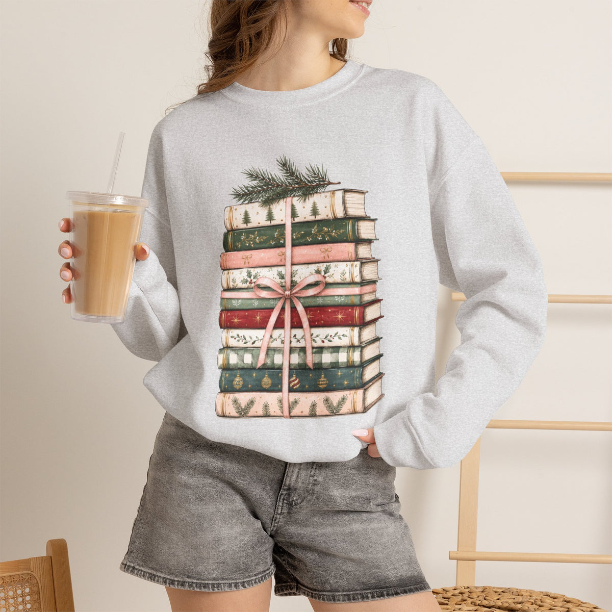 Bookish Christmas Sweatshirt, Christmas Book Lover Crewneck, Cozy Reader Sweater, BookTok Holiday Shirt, Reader Christmas Gift