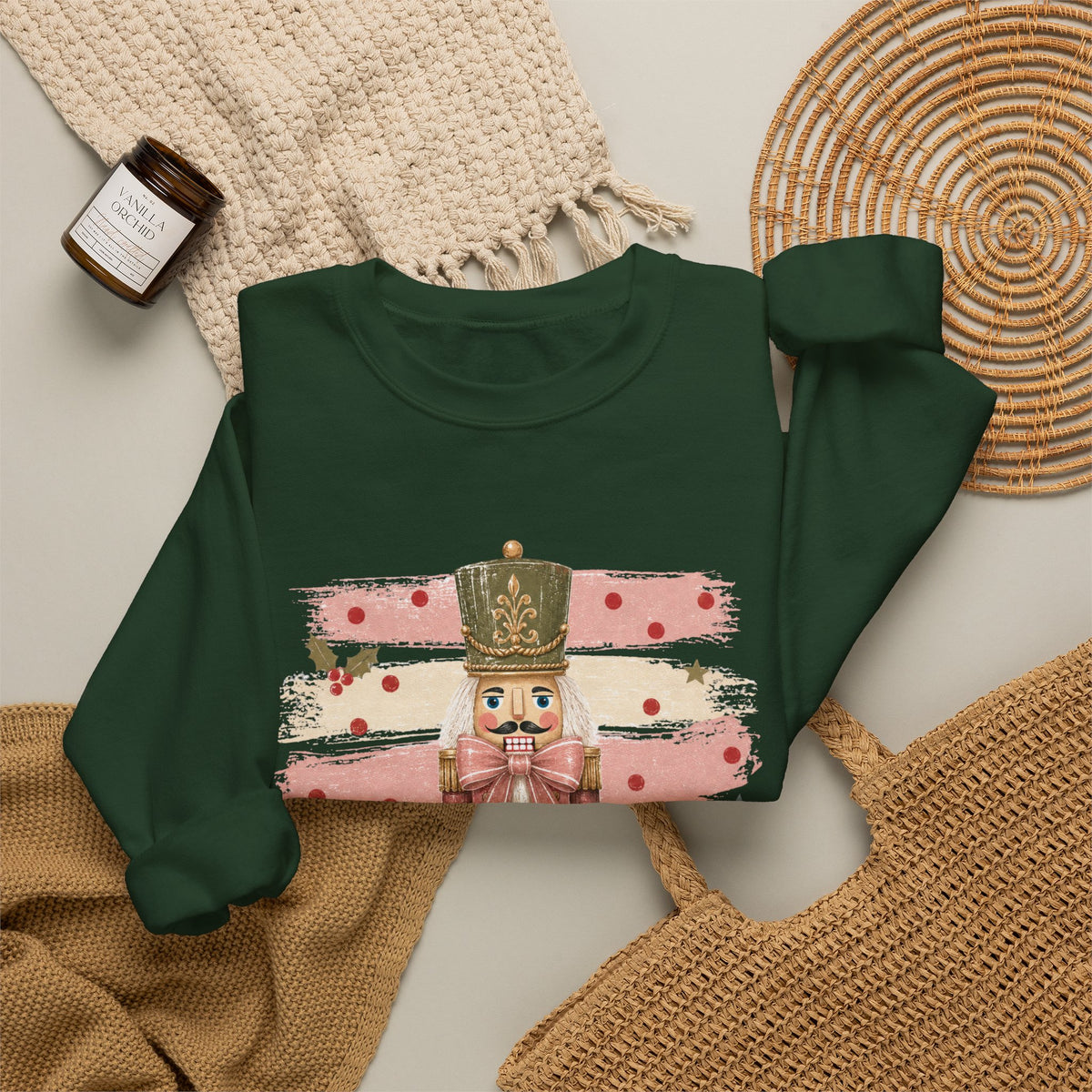 Coquette Nutcracker Sweatshirt, Pink Bow Christmas Crewneck, Nutcracker Christmas Shirt, Girly Holiday Sweatshirt, Vintage Christmas Gift