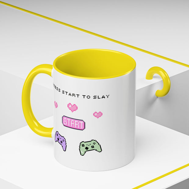 'Press Start To Slay' Accent Coffee Mug