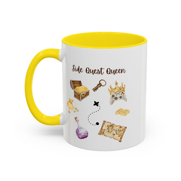 'Side Quest Queen' Accent Coffee Mug