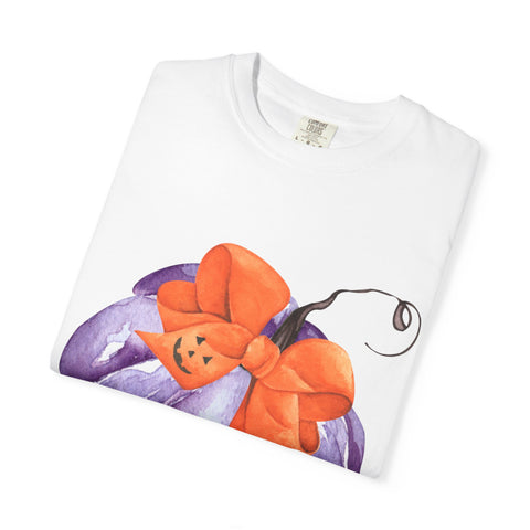 Purple Pumpkin Wrapped In A Bow Unisex T-Shirt