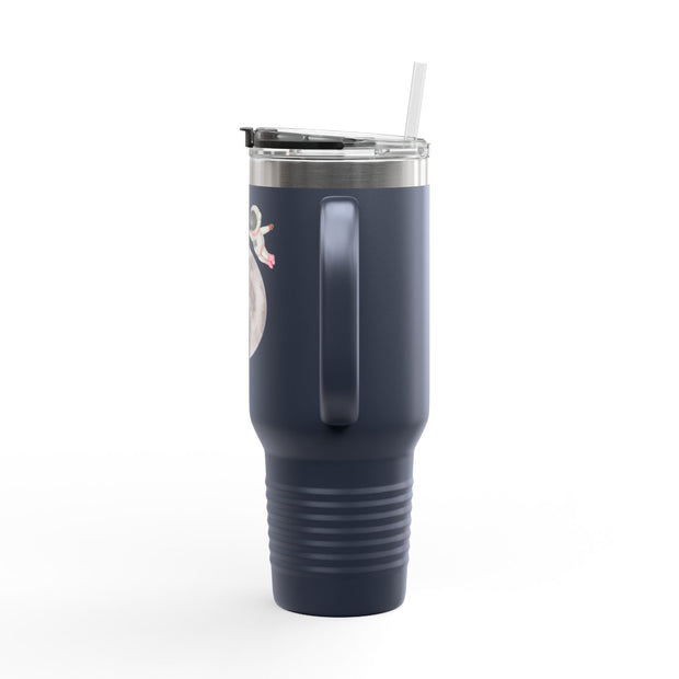 Astronaut Flying To The Moon Insulated Travel Mug, 40oz