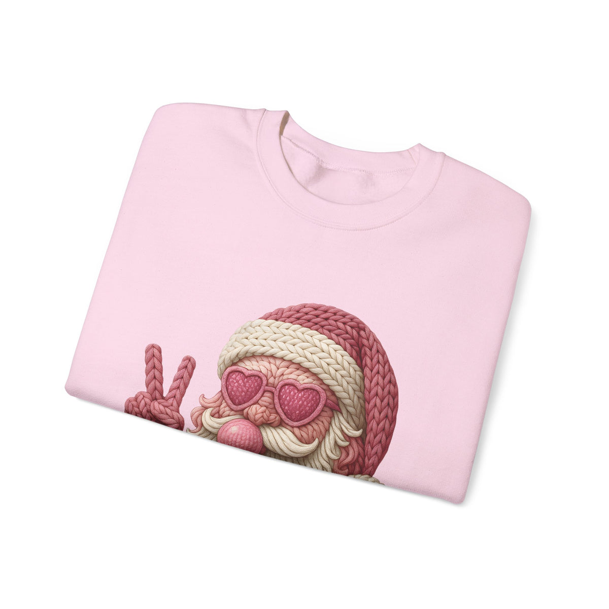 Pink Sunglasses Peace Sign Santa Sweatshirt | Retro Holiday Cozy