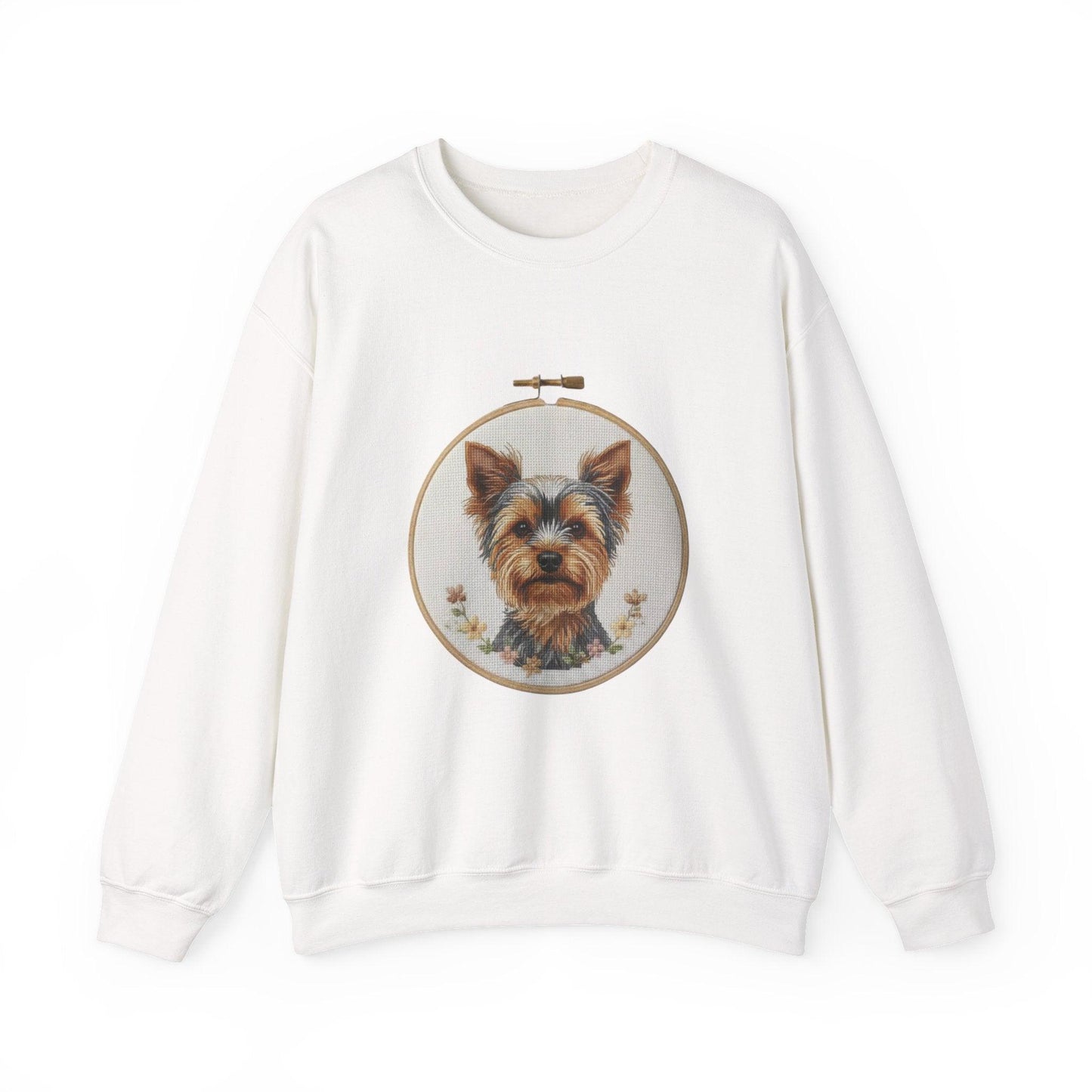 Yorkshire Terrier Portrait Sweatshirt | Embroidery Hoop Dog Art
