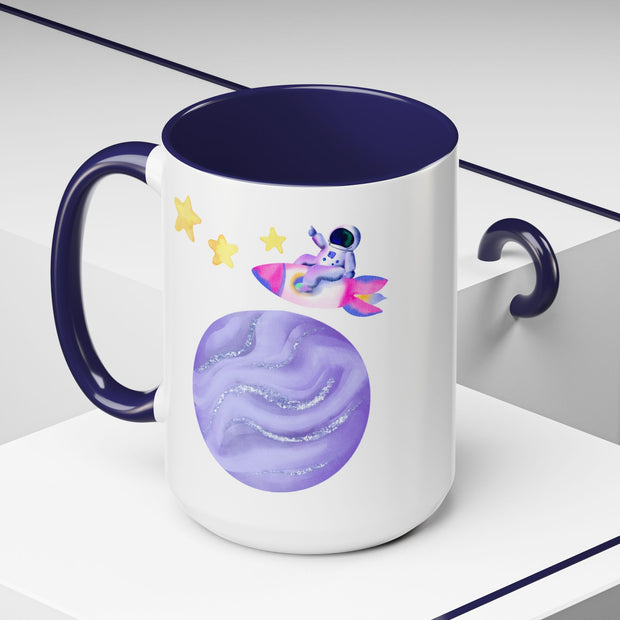 Astronaut Taking Off In Space Accent Coffee Mug
