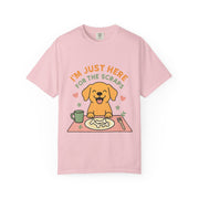 Funny Dog Lover T-Shirt, I'm Just Here for the Scraps Tee, Pet Apparel, Gift for Dog Owners, Animal Lover Shirt, Casual Wear