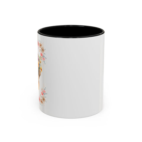 Geeky Goddess Pug Accent Coffee Mug