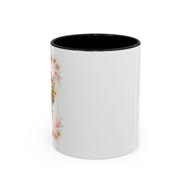 Geeky Goddess Pug Accent Coffee Mug